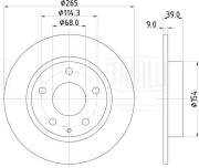Диск торм. Mazda 3 (13-) зад. d=265 (DF 073407)  2шт DF073407 TRIALLI