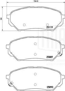 Колодки торм. Hyundai ix55 (08-) диск. перед. (PF 4234) PF4234 TRIALLI