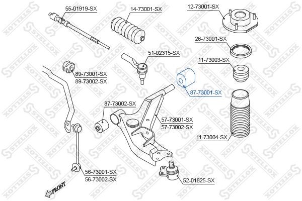 сайлентблок рычага зад.!\ Daewoo Leganza 97> 87-73001-SX STELLOX