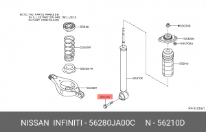 болт подвески !\ Nissan 56280-JA00C NISSAN