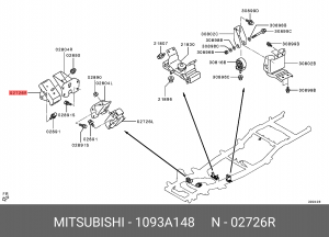 ПОДУШКА КРЕПЛЕНИЯ ДВИГАТЕЛЯ 1093A148 MITSUBISHI