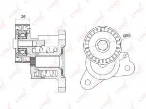 Натяжитель с роликом / приводной подходит для MITSUBISHI ASX 1.8-2.0 10 / Lancer PT-3022 LYNXAUTO