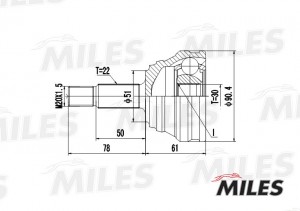 ШРУС наружный AUDI 80/90 1.8-2.3 86-91 (GKN 301939) GA20013 GA20013 MILES
