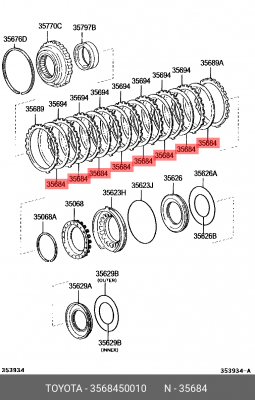 диск тормозной!\ Toyota 4Runner 09> 35684-50010 TOYOTA