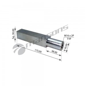Палец BPW стакана пневморессоры 4-х гранный (30х174мм для 881MB,940MB,941MB) MAN 300521 MANSONS
