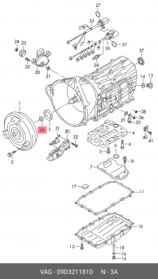 кольцо уплотнительное АКПП!\ VW 09D 321 181 D VAG
