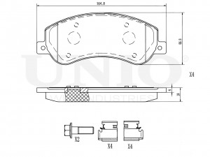 Колодки тормозные диск. передние с датчиком BRP-20219 UNIO