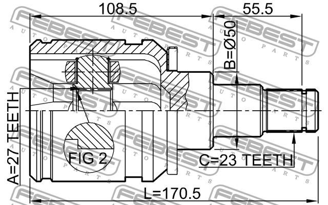 ШРУС 0111-ACA20LH 0111-ACA20LH FEBEST