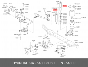 Амортизатор HYUNDAI UniverseSpaceLuxury/Xpress передний масляный OE 543008D500 HYUNDAI KIA