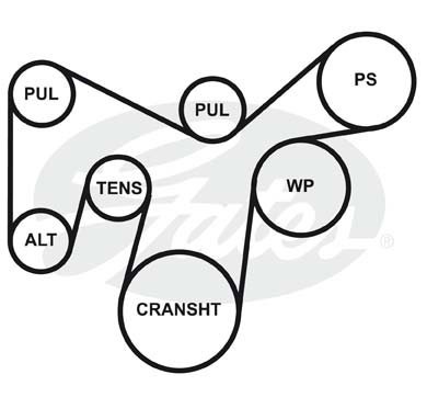 Поликлиновой ремень 6PK2000 (8653-10431) 6-PK-2000 GATES