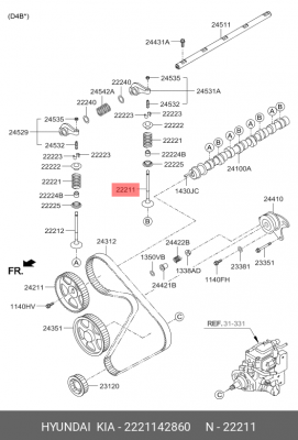 КЛАПАН ВПУСКНОЙ PORTER (10013160/150620/0298134/30 - КОРЕЯ, РЕСПУБЛИКА) 2221142860 HYUNDAI