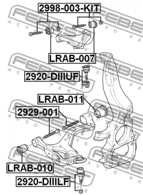 Сайлентблок LRAB-010 LRAB-010 FEBEST