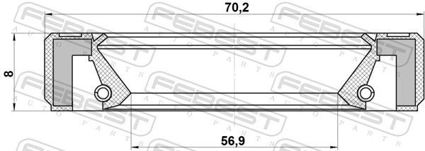 Сальник привода LEXUS RX330/350 MCU35/GSU35 4WD 2003-2009 95GBY-60700808L 95GBY-60700808L FEBEST