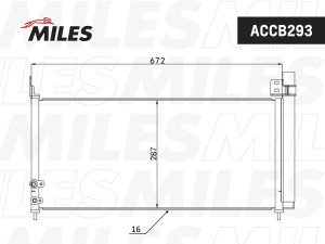 Радиатор кондиционера (паяный) TOYOTA PRIUS 09-/LEXUS CT200H 10- ACCB293 ACCB293 MILES