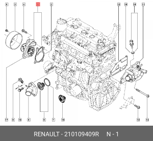 помпа!\ Renault Duster 210109409R RENAULT