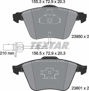 Колодки тормозные AUDI A4 (02-04),A6 (97-05/05-10) передние (4шт.) TEXTAR 2395001 TEXTAR