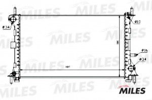 Радиатор (механическая сборка) FORD FOCUS 1.4-1.8 98-04) (NISSENS 62075A) ACRM02 ACRM026 MILES