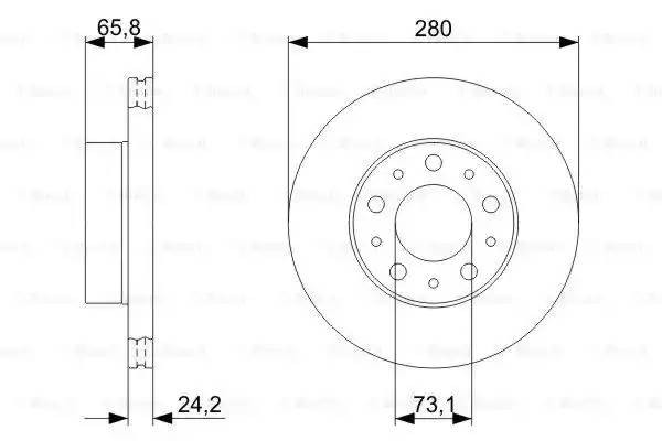 Диск тормозной FIAT Ducato (98-02) передний вентилируемый (1шт.) BOSCH 0 986 479 297 BOSCH