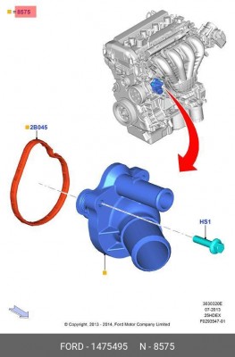 Термостат. 1475495 1475495 FORD