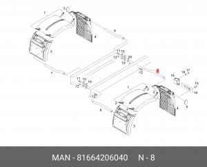 Кронштейн крыла MAN 81664206040 MAN