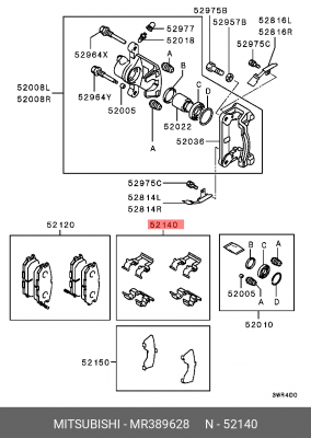 р/к тормозных колодок!\ Mitsubishi L400 MR389628 MITSUBISHI