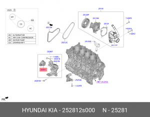Натяжитель ремня ГРМ KIA Sorento (20-) OE 252812S000 HYUNDAI KIA