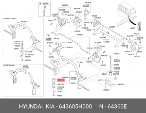 Втулка HYUNDAI HD65,72,78 подушки кабины задняя OE 643605H000 HYUNDAI KIA