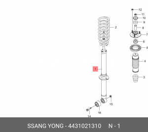 Амортизатор SSANGYONG Stavic (14-) передний OE 4431021310 SSANG YONG
