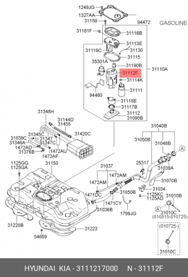 Фильтр топливный HYUNDAI Matrix (01-) OE 3111217000 HYUNDAI KIA
