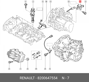 Датчик положения коленвала RENAULT Logan,Megane 2 OE 8200647554 RENAULT