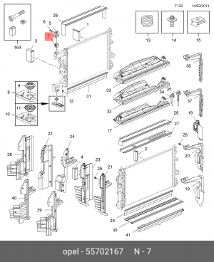 Втулка DAEWOO Matiz CHEVROLET Lanos,Spark радиатора верхняя OE 55702167 GENERAL MOTORS