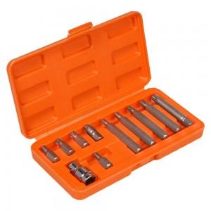 Набор бит вставок SPLINE 3/8 30мм и 75мм с держателем бит 1/2 DR 11 предметов в  AT-B-50 AIRLINE