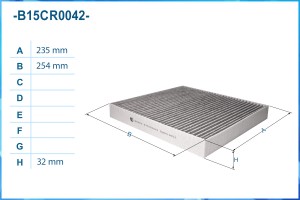 Фильтр салонный угольный B15CR0042 B15CR0042 CWORKS
