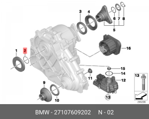 Кольцо круглого сечения !39x2 \BMW 1' F20, LCI, F21, 2' F22, F23, 3' E90, E91, E 27 10 7 609 202 BMW