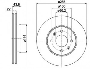 Диск тормозной KIA RIO III 11-/HYUNDAI SOLARIS 10- передний D256мм RN11002 RN11002 NIBK
