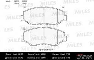 Колодки тормозные передние (Смесь Semi-Metallic) HONDA CR-V II/ELEMENT 02- (TRW  E100367 MILES