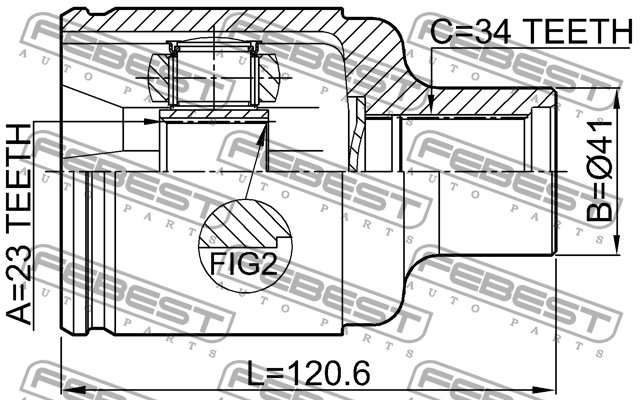 ШРУС внутр правый OPEL MOKKA MT J13 2013- 1811-MOKRH 1811-MOKRH FEBEST