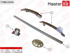 Комплект цепи ГРМ\ TOYOTA 1NZ-FE,2NZ-FE 77B0135FK 77B0135FK MASTER KIT