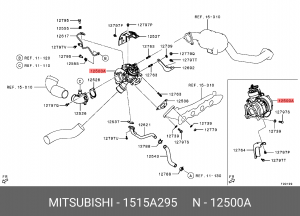 ТУРБОКОМПРЕССОР В СБОРЕ  1515A295 1515A295 MITSUBISHI