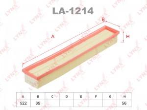 фильтр воздушный! 522x85x56\ MB W203/CL203 2.0 00-02 LA-1214 LYNXAUTO