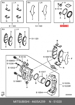 р/к суппорта переднего!\ Mitsubishi ASX GA 10>/Lancer 08> 4605A259 MITSUBISHI