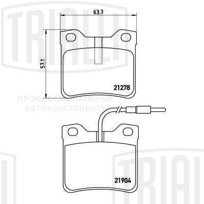 Колодки торм. Mercedes Vito/Viano (W638) (96-) диск. зад. (в компл. с 2-мя датч. PF 4065 TRIALLI