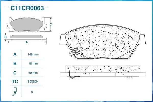 Тормозные колодки передние Low Metallic C11CR0063 C11CR0063 CWORKS