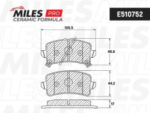 Колодки тормозные задние (Смесь CERAMIC серия PRO) HAVAL DARGO/H3/JOLION  4WD E5 E510752 MILES