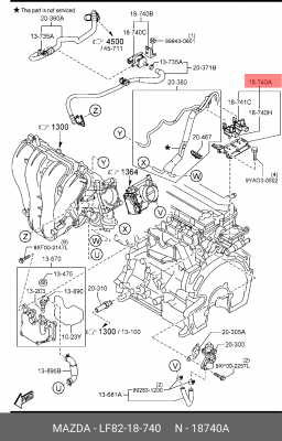 КЛАПАН В СБОРЕ LF8218740 LF82-18-740 MAZDA