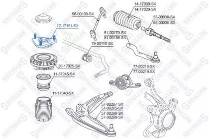 опора амортизатора переднего!\ Honda Civic FK -2006 12-17151-SX STELLOX