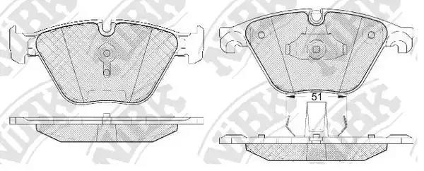 Колодки тормозные BMW 5 (F10) передние (4шт.) NIBK PN0512 NIBK