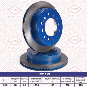 Диск тормозной задний вентилируемый TOYOTA Land Cruiser Prado/FJ Cruiser 10-LEXU TCC1173 TATSUMI