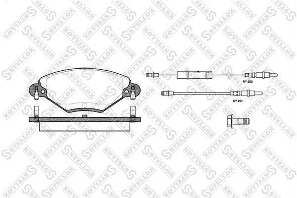 колодки дисковые п.! с антискр. пл.\ Citroen C5 2.0i 16V/2.0HDi 00> с датчиком и 839-004B-SX STELLOX