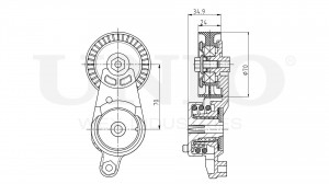 Ролик с натяжителем приводного ремня TNS-10046 UNIO